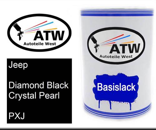 Jeep, Diamond Black Crystal Pearl, PXJ: 500ml Lackdose, von ATW Autoteile West.